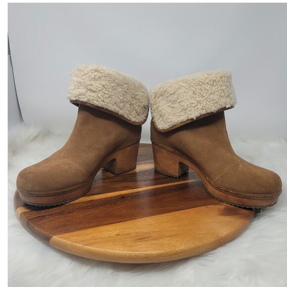 Crown Vintage Seloina Leather Sherpa Lined 3.5" Heeled Boots 9.5 - Picture 4 of 9